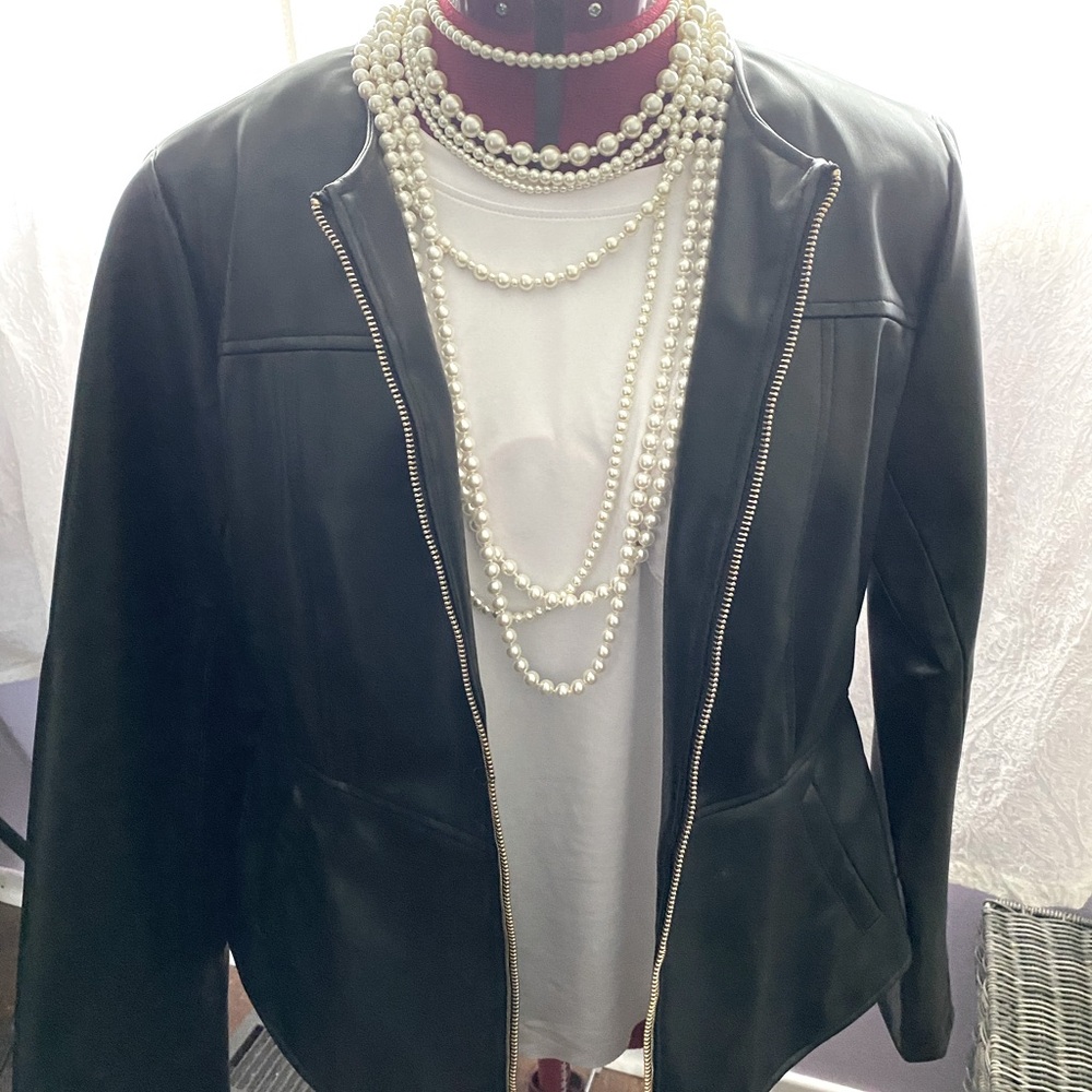 Zara Faux Leather Fitted Jacket